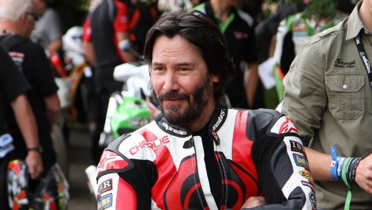 Keanu Reeves beim Festival of Speed fährt den Hillclimb mit dem Motorbike