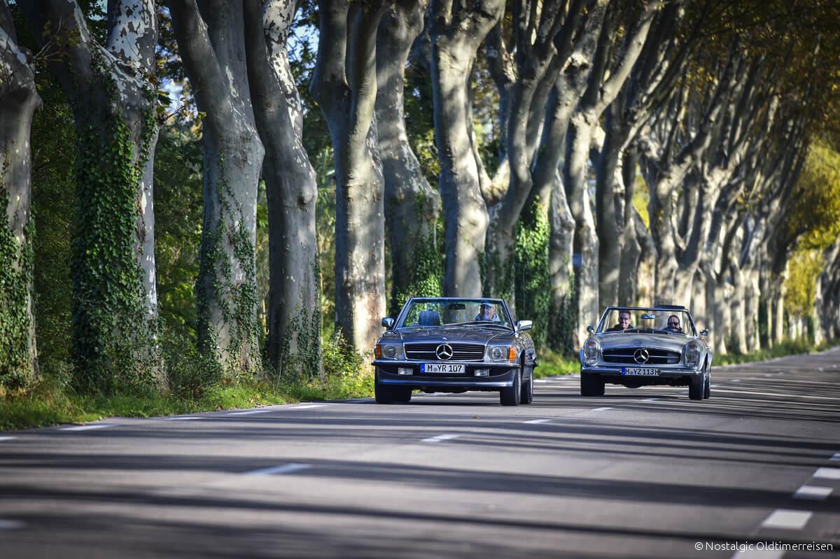 Mercedes-Benz 230SL 230 SL W113 113 Pagoda 300SL 300 W107 107 Provence | Nostalgic Oldtimerreisen