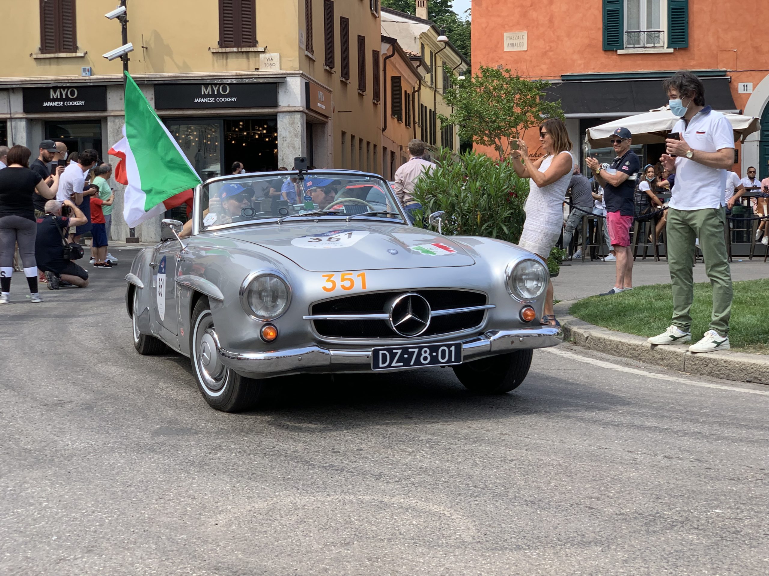 Mercedes-Benz Team in Piazza Venezia start of the Mille Miglia
