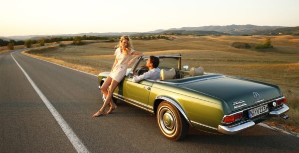 Tuscany in a classic Mercedes-Benz SL