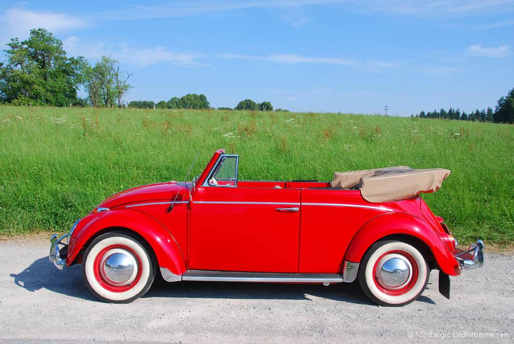 Volkswagen VW Käfer 1200 Cabrio Cabriolet rot | Nostalgic Oldtimerreisen