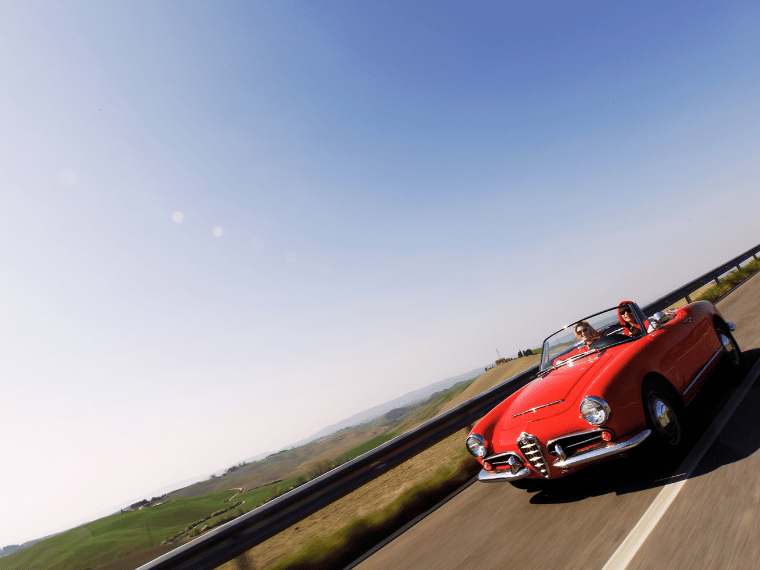 Giulia Spider auf der Sella di Mandrazzi Sizilien