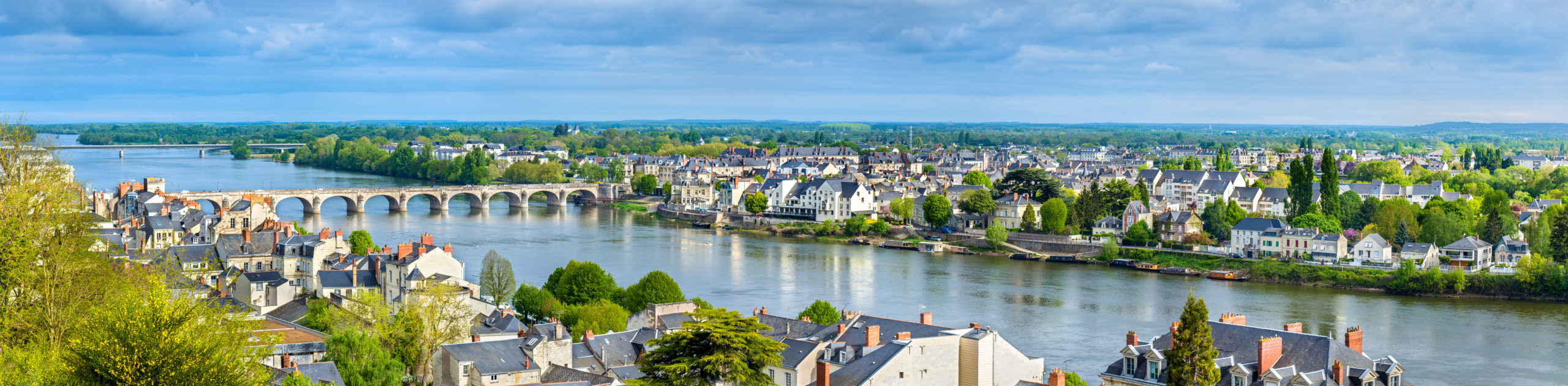 Luftaufnahme der Loire bei Saumur